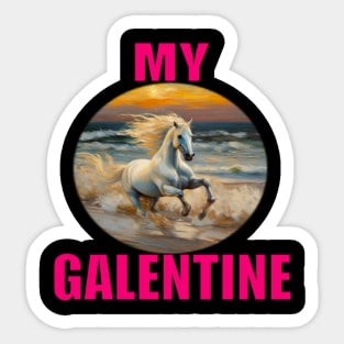 My galentine black horse Sticker